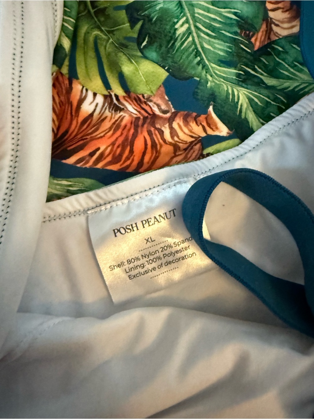 Posh Peanut Teal & Orange Tropical Tiger One-Piece - Picture 2 of 3